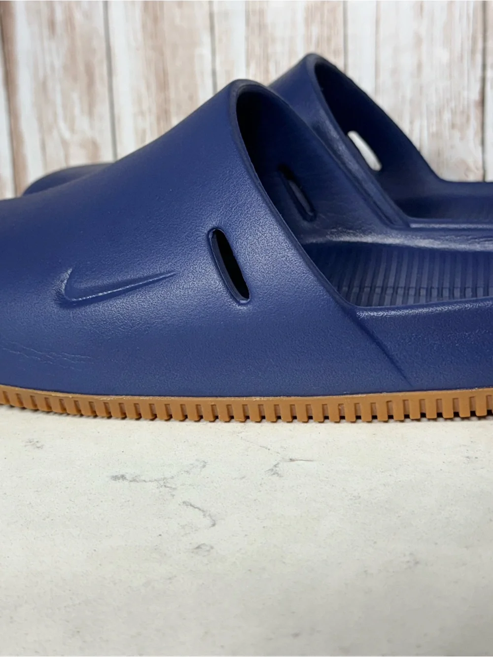 Nike Calm Mule Clog Shoes Men’s Size 11 Navy Blue Gum Sole Slip On